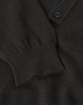 Cashmere Long Sleeve Dark Grey Polo Shirt