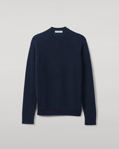 Waffle Stitch Dark Navy Cashmere Jumper