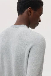 Featherlight Cashmere Waffle Stitch Light Grey Jumper