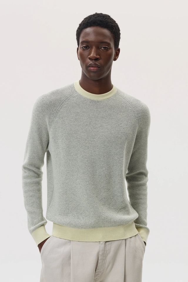 Featherlight Cashmere Waffle Stitch Light Yellow Jumper