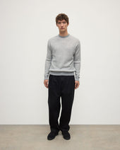 Waffle Stitch Light Grey Cashmere Jumper
