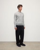 Waffle Stitch Light Grey Cashmere Jumper