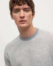 Waffle Stitch Light Grey Cashmere Jumper