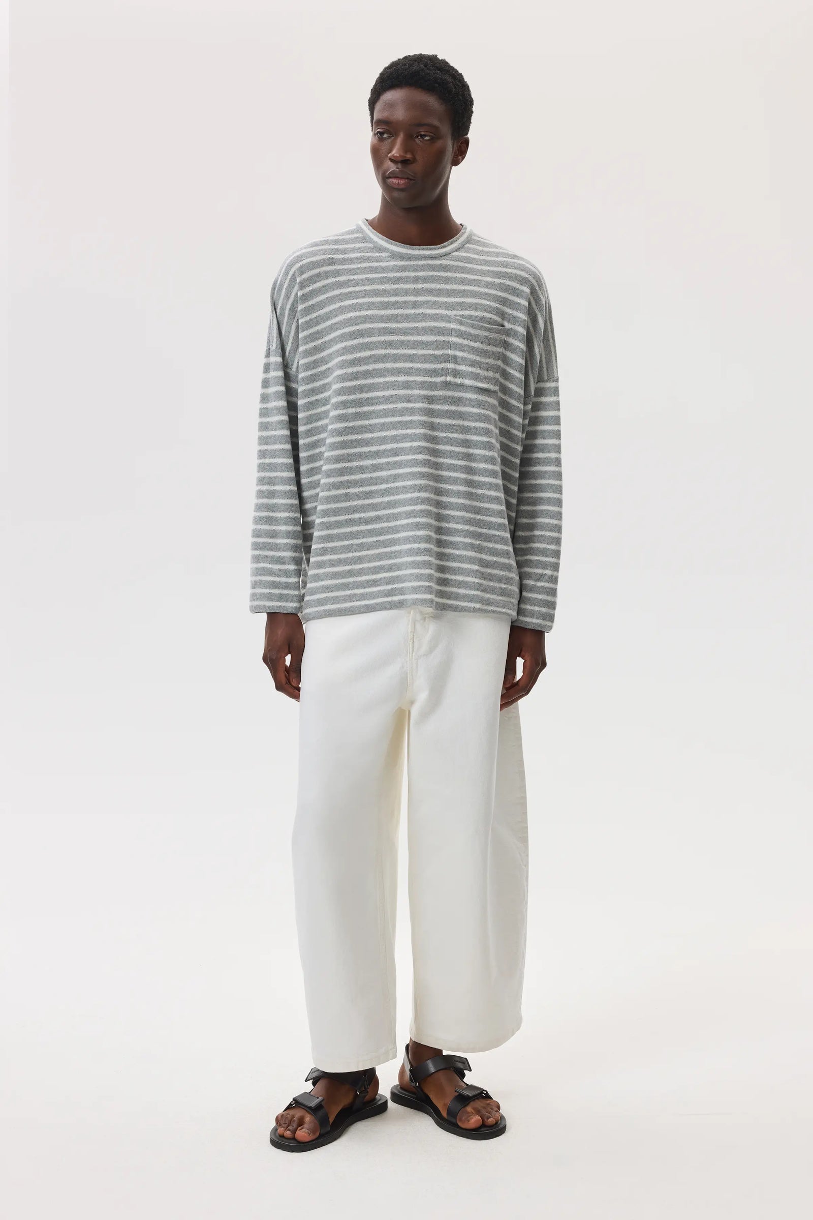 Cashmere Jersey Stripe Oversized T Shirt