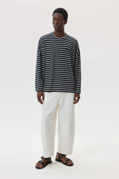 Cashmere Jersey Stripe Oversized T-Shirt
