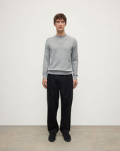 Rory Light Grey Classic Cashmere Crew Jumper