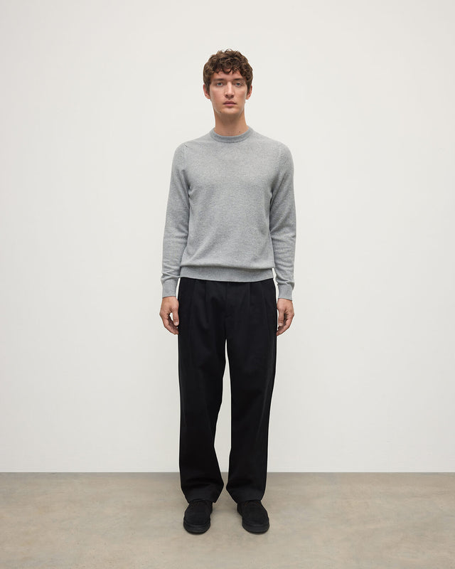 Rory Light Grey Classic Cashmere Crew Jumper