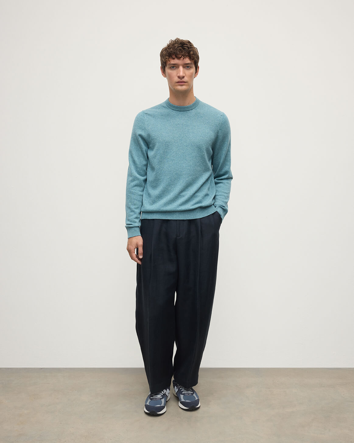 Green Cashmere Crew Jumper