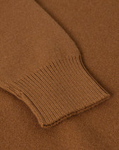 Relaxed Milano Stitch Dark Camel Jumper