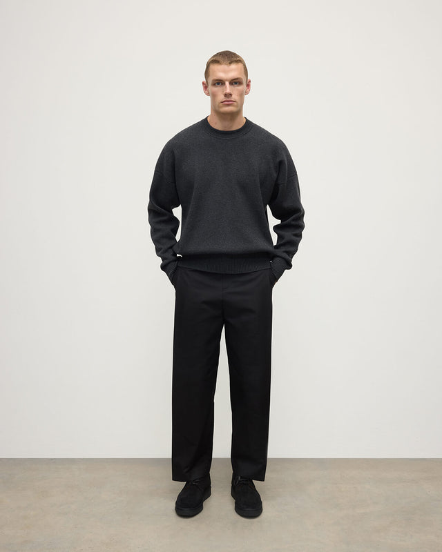 Relaxed Milano Stitch Charcoal Jumper