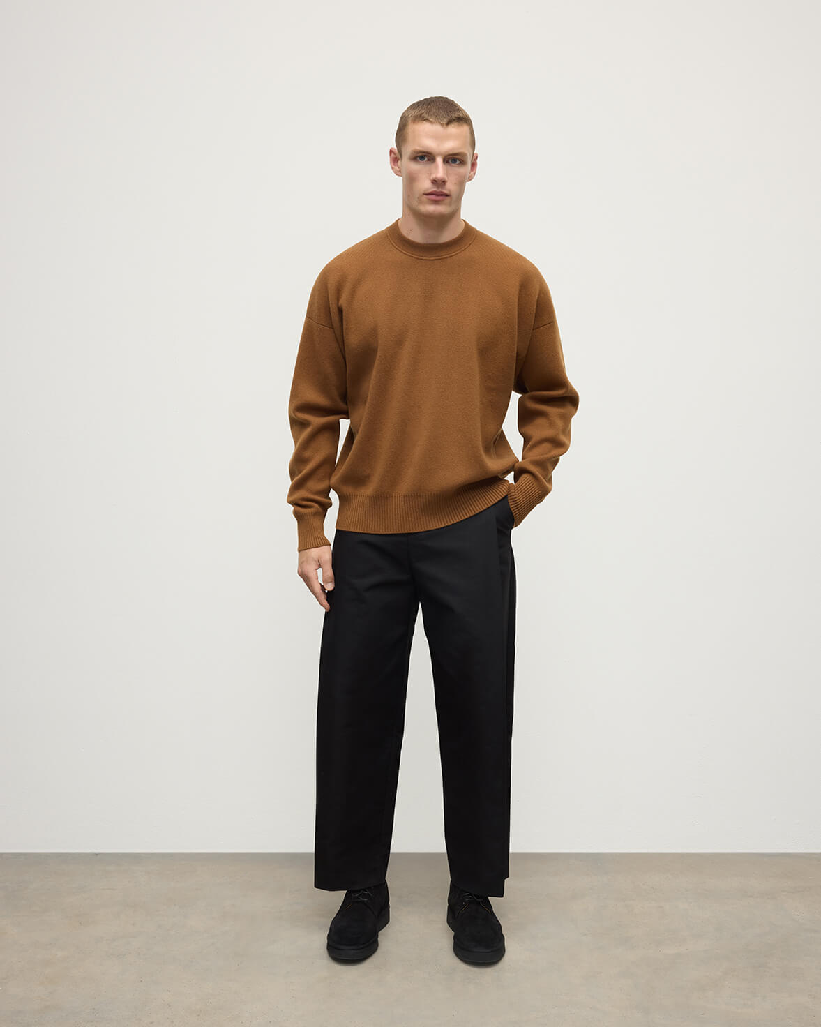 Relaxed Milano Stitch Dark Jumper