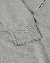 Classic Cashmere Light Grey Zip Neck Jumper