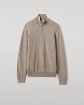 Classic Cashmere Brown Zip Neck Jumper