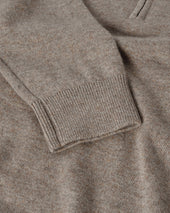 Classic Cashmere Brown Zip Neck Jumper