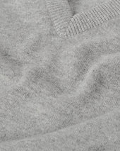 Rory Light Grey Classic Cashmere V-Neck Jumper