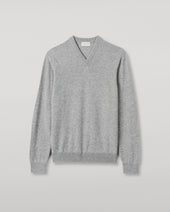 Rory Grey Classic Cashmere V-Neck Jumper