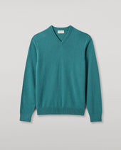 Rory Green Classic Cashmere V-Neck Jumper