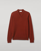 Rory Dark Red Classic Cashmere V-Neck Jumper