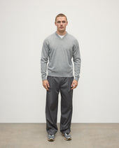 Rory Light Grey Classic Cashmere V-Neck Jumper