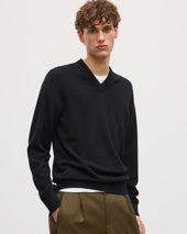 Rory Black Classic Cashmere V-Neck Jumper