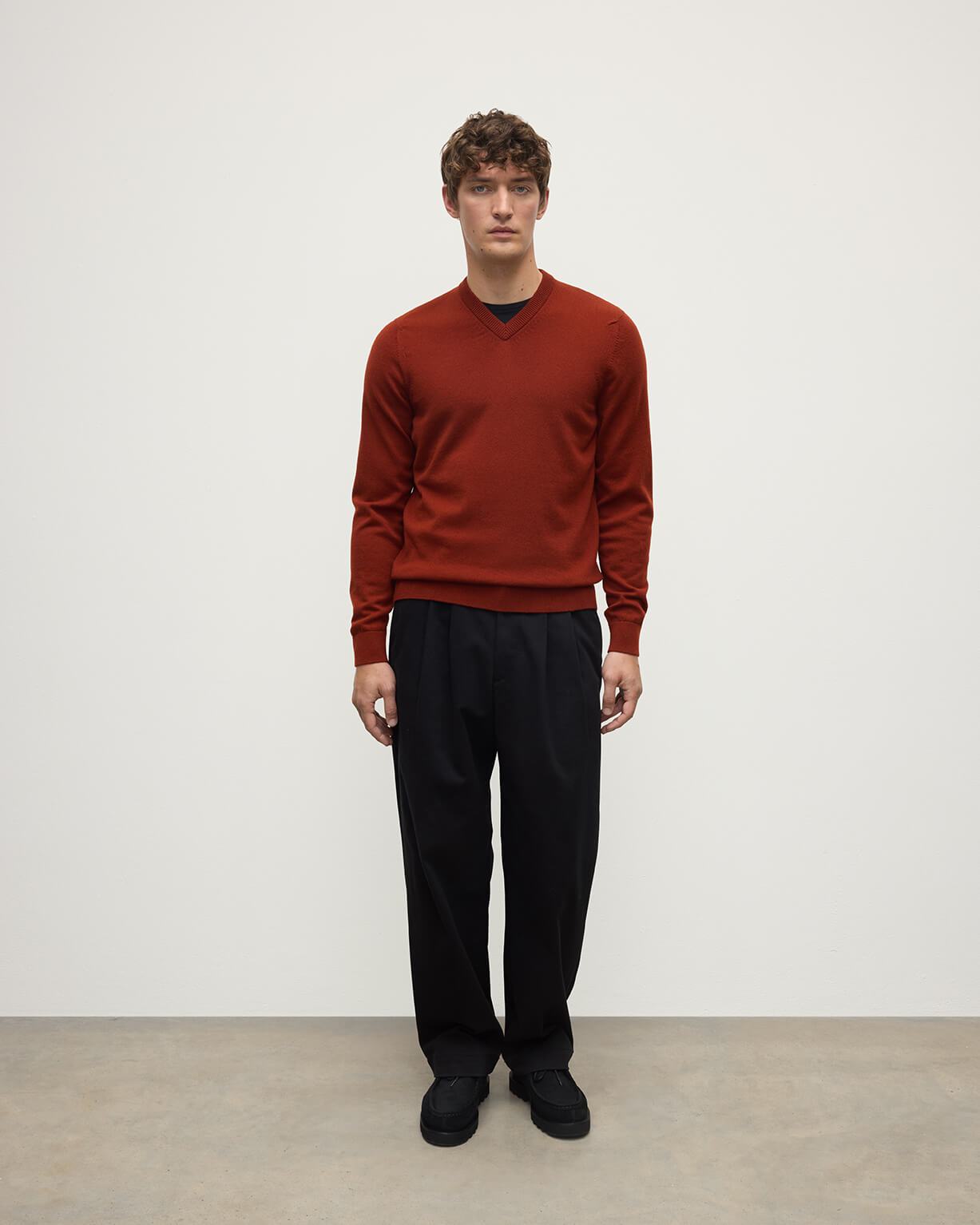 Rory Dark Red Classic Cashmere V Neck Jumper