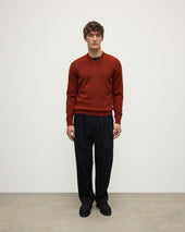 Rory Dark Red Classic Cashmere V-Neck Jumper