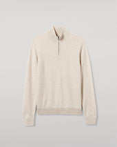 Rory Natural Classic Cashmere Zip Neck Jumper