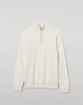 Rory White Classic Cashmere Zip Neck Jumper