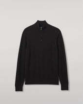 Rory Cashmere Classic Black Zip Neck Jumper