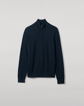 Classic Cashmere Dark Green Zip Neck Jumper