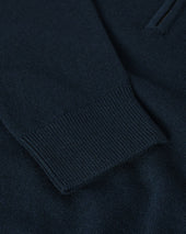 Classic Cashmere Dark Green Zip Neck Jumper