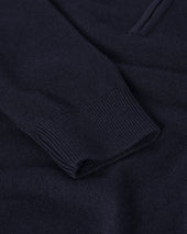Classic Cashmere Dark Navy Zip Neck Jumper