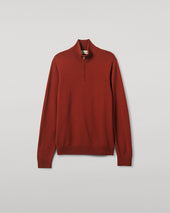 Classic Cashmere Dark Red Zip Neck Jumper
