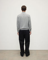 Classic Cashmere Light Grey Zip Neck Jumper