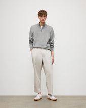 Rory Grey Classic Cashmere Zip Neck Jumper