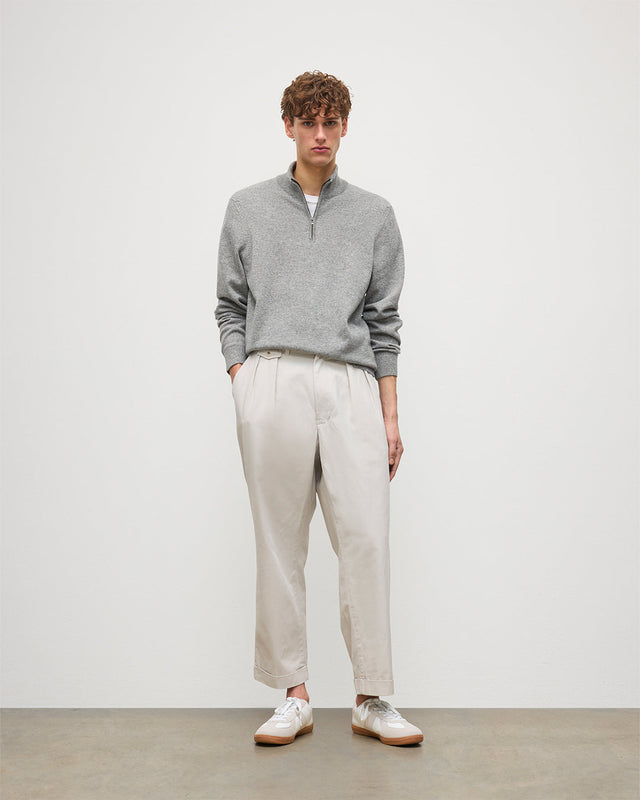 Rory Grey Classic Cashmere Zip Neck Jumper