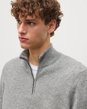Rory Grey Classic Cashmere Zip Neck Jumper