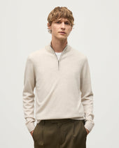 Rory Natural Classic Cashmere Zip Neck Jumper