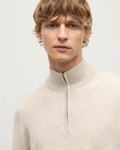 Rory Natural Classic Cashmere Zip Neck Jumper