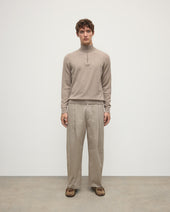 Classic Cashmere Brown Zip Neck Jumper