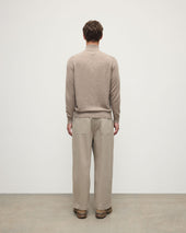 Classic Cashmere Brown Zip Neck Jumper