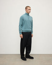 Classic Cashmere Green Zip Neck Jumper