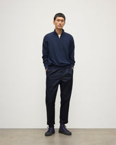 Rory Navy Classic Cashmere Zip Neck Jumper