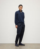 Rory Navy Classic Cashmere Zip Neck Jumper