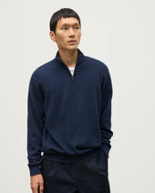 Rory Navy Classic Cashmere Zip Neck Jumper
