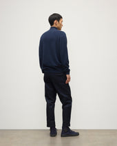 Rory Navy Classic Cashmere Zip Neck Jumper