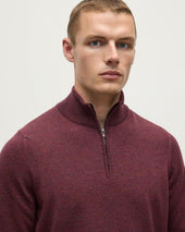 Classic Cashmere Purple Zip Neck Jumper