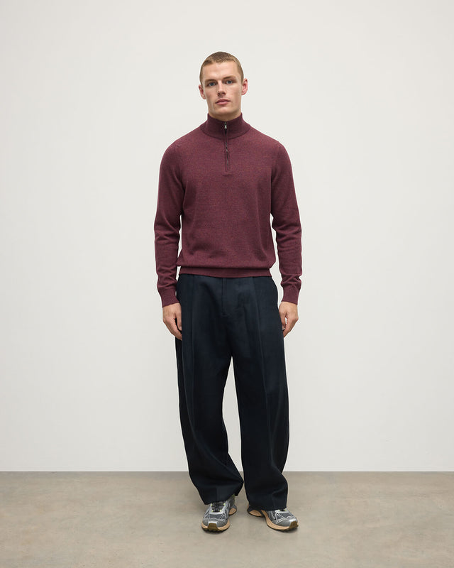 Classic Cashmere Purple Zip Neck Jumper