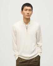 Rory White Classic Cashmere Zip Neck Jumper