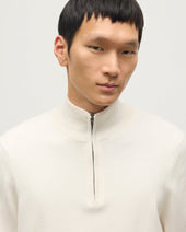Rory White Classic Cashmere Zip Neck Jumper